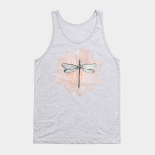 Dragonfly with tender pink flower Tank Top